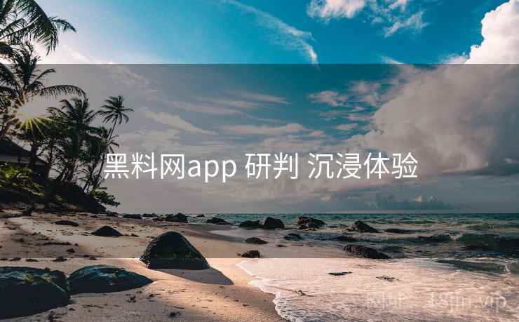 黑料网app 研判 沉浸体验