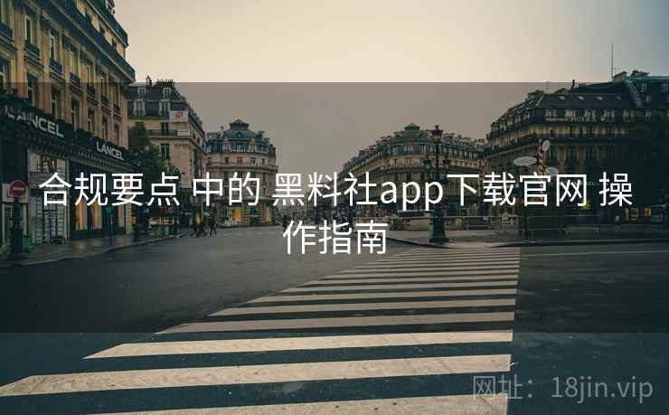 合规要点 中的 黑料社app下载官网 操作指南